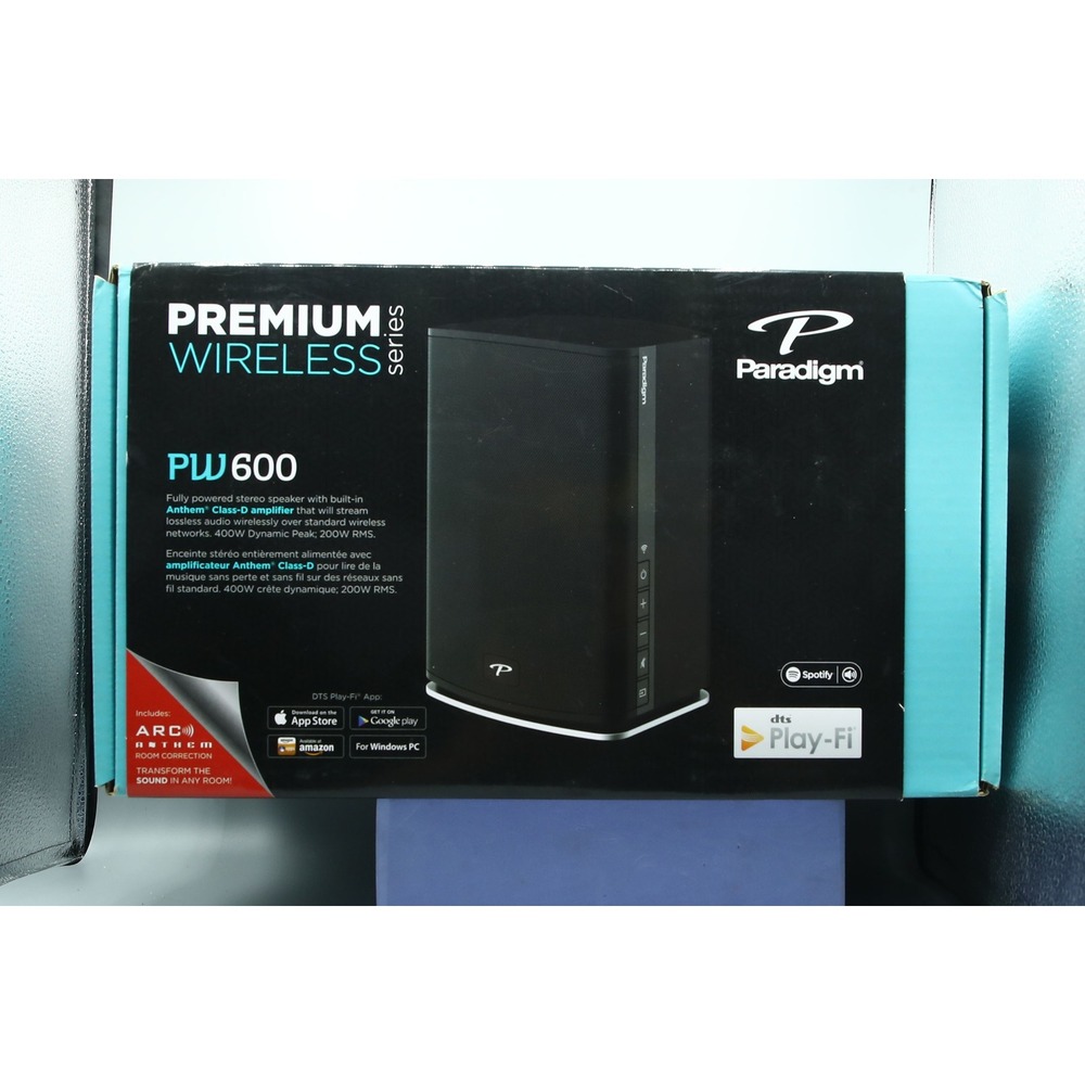 Paradigm PW 600 Premium Wireless Speaker White Anthem Class-D Amp DTS Play-Fi